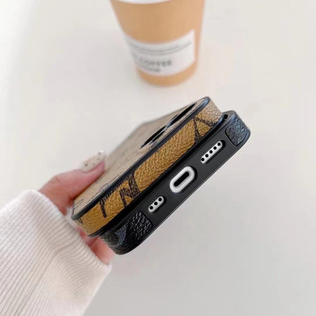 Looopix Louis Vuitton Monogram Leather iPhone Cases - Available for iPhone 11 to iPhone 15