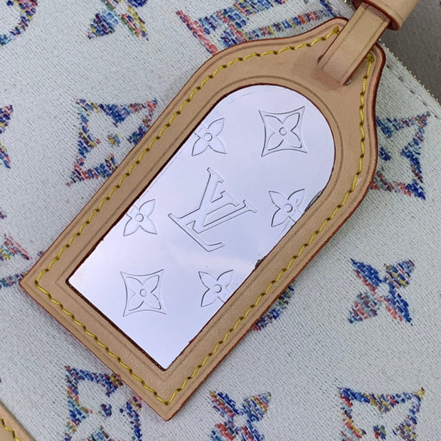 Looopix Louis Vuitton Monogram Multicolore White Canvas Leather Handbag