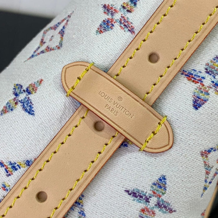 Looopix Louis Vuitton Monogram Multicolore White Canvas Leather Handbag