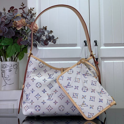 Looopix Louis Vuitton Monogram Multicolore White Canvas Leather Handbag