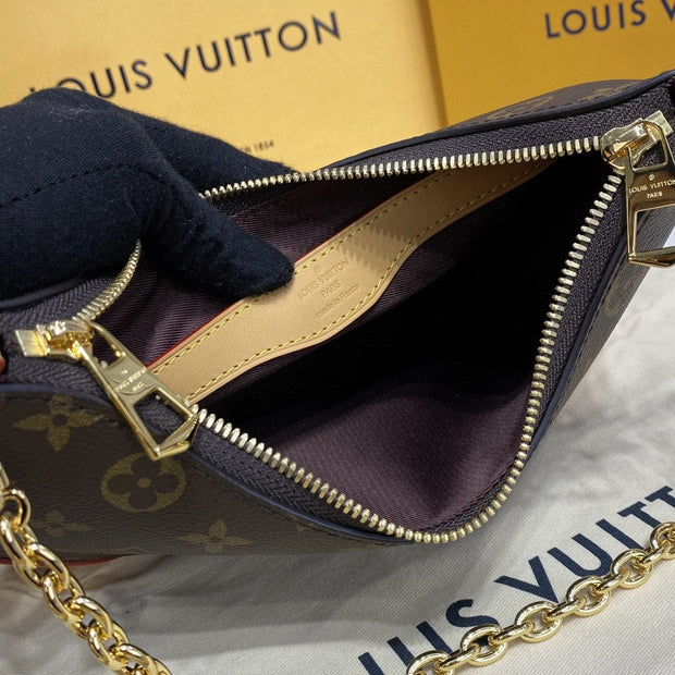 Looopix Louis Vuitton Monogram Shoulder Bag with Gold-Tone Hardware