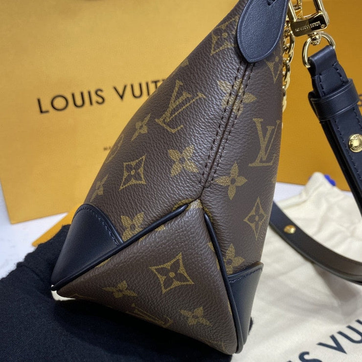 Looopix Louis Vuitton Monogram Shoulder Bag with Gold-Tone Hardware (Black Edges)