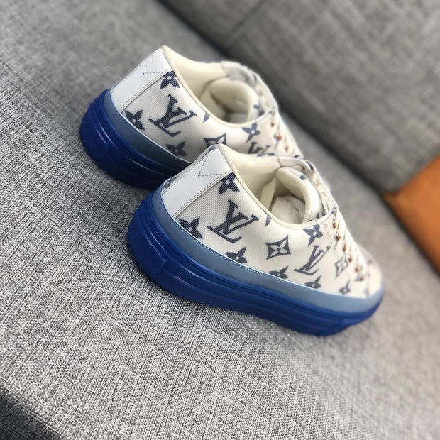 Looopix Louis Vuitton Monogram Stripe Court Sneakers
