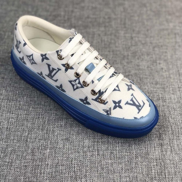 Looopix Louis Vuitton Monogram Stripe Court Sneakers