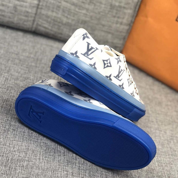 Looopix Louis Vuitton Monogram Stripe Court Sneakers