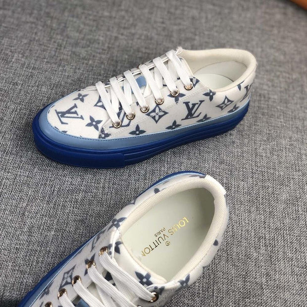 Looopix Louis Vuitton Monogram Stripe Court Sneakers