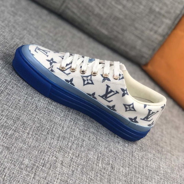 Looopix Louis Vuitton Monogram Stripe Court Sneakers
