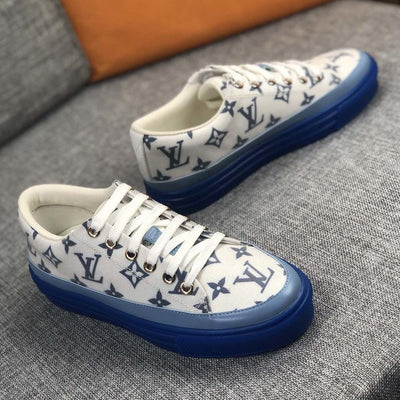 Looopix Louis Vuitton Monogram Stripe Court Sneakers