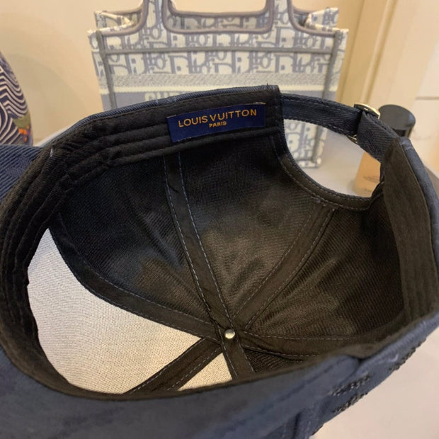 Looopix Louis Vuitton Navy Blue Monogram Baseball Cap