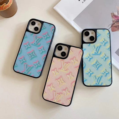 Looopix Louis Vuitton Pastel Monogram Embossed iPhone Cases