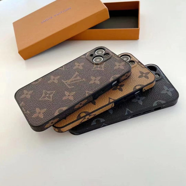 Looopix Louis Vuitton Premium Leather iPhone Cover for iPhone 14, and iPhone 15 Series