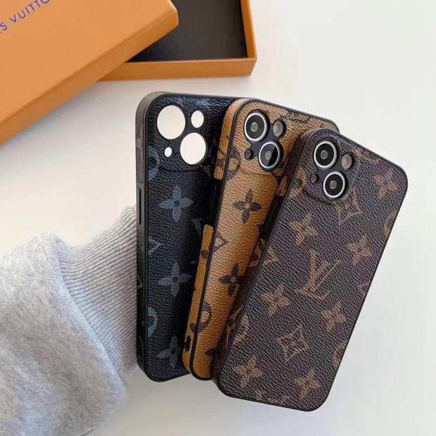 Looopix Louis Vuitton Premium Leather iPhone Cover for iPhone 14, and iPhone 15 Series