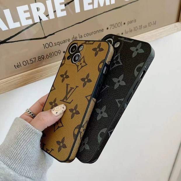 Looopix Louis Vuitton Premium Leather iPhone Cover for iPhone 14, and iPhone 15 Series