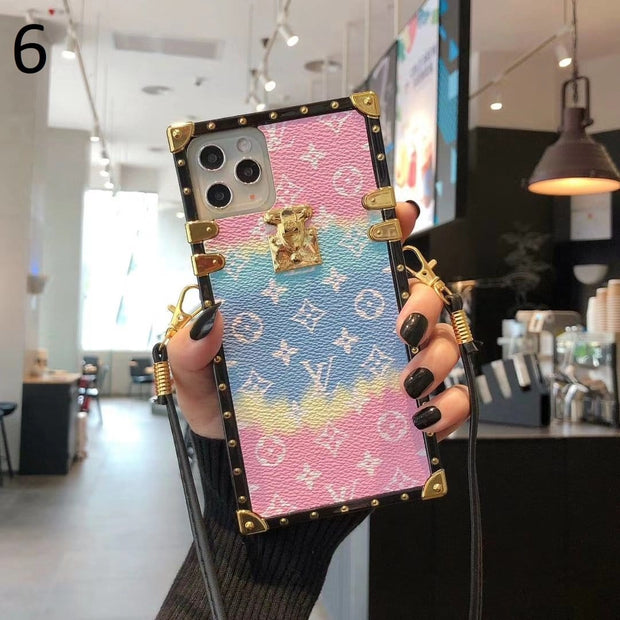Looopix Louis Vuitton Rainbow Leather Case For iPhone 15 (iphone13-iPhone14)