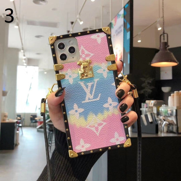 Looopix Louis Vuitton Rainbow Leather Case For iPhone 15 (iphone13-iPhone14)