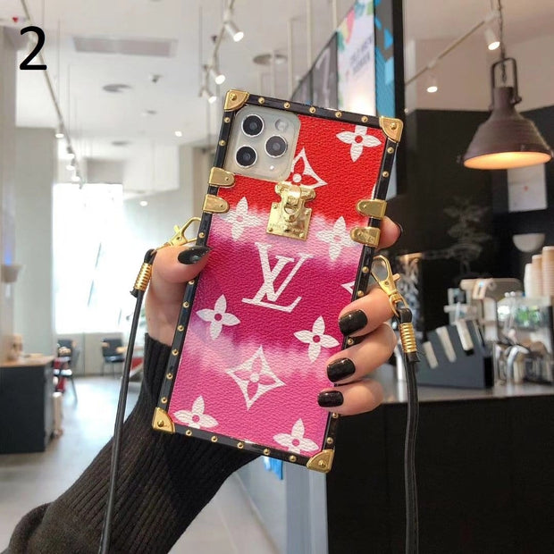 Looopix Louis Vuitton Rainbow Leather Case For iPhone 15 (iphone13-iPhone14)