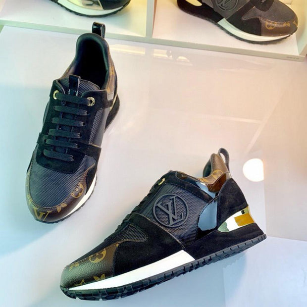 Looopix Louis Vuitton Run Away Black Suede Sneakers