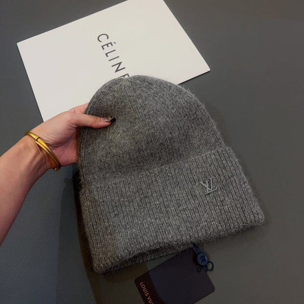 Looopix Louis Vuitton Signature Grey Wool Beanie