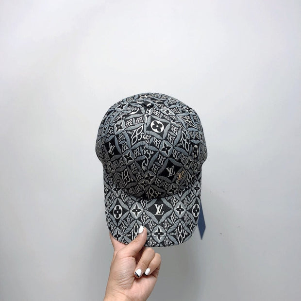 Looopix Louis Vuitton Signature Monogram Cap in Black and White