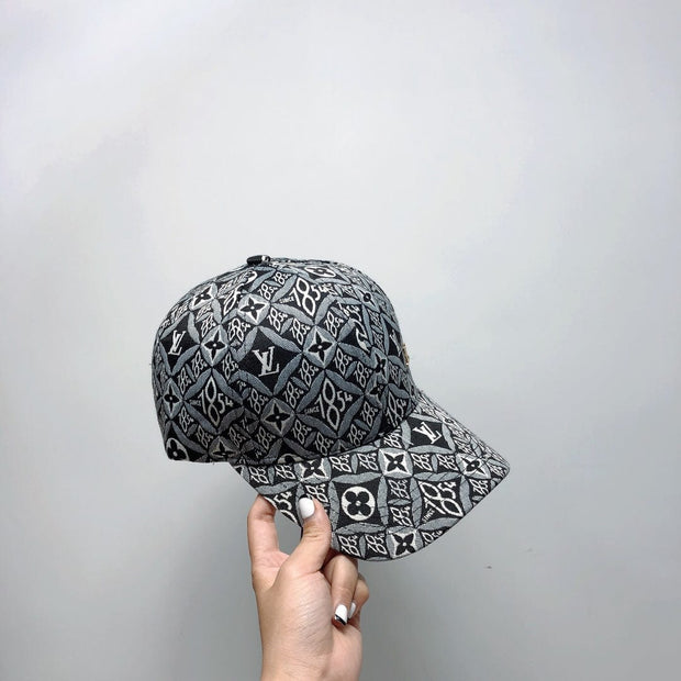 Looopix Louis Vuitton Signature Monogram Cap in Black and White