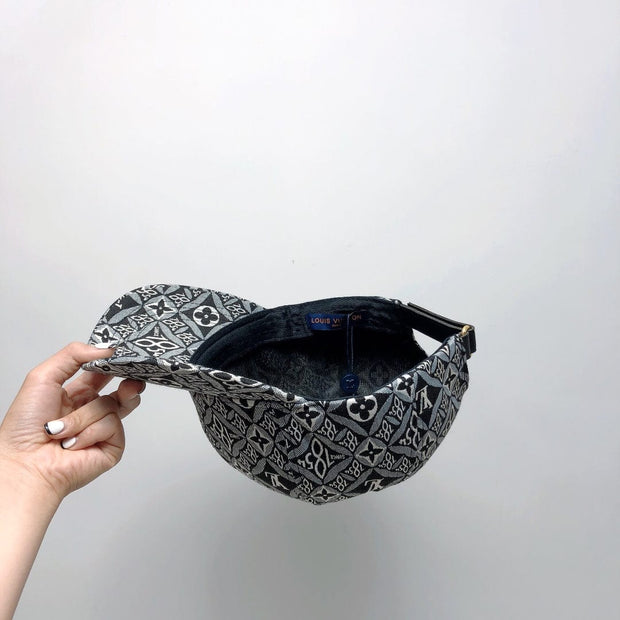 Looopix Louis Vuitton Signature Monogram Cap in Black and White