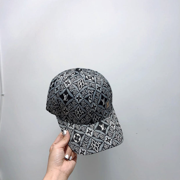 Looopix Louis Vuitton Signature Monogram Cap in Black and White