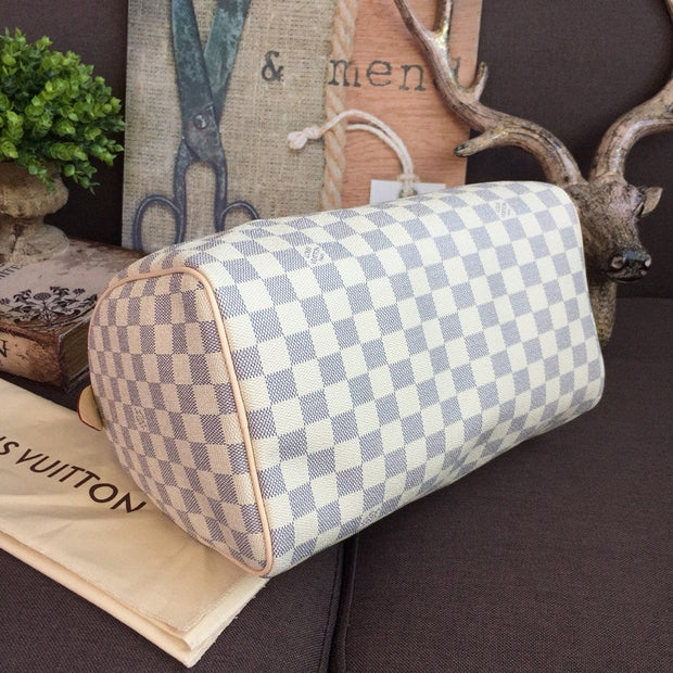 Looopix Louis Vuitton Speedy Bag Collection - Various Sizes in Damier Azur Canvas