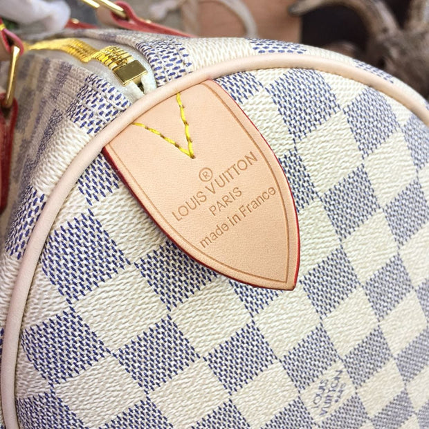Looopix Louis Vuitton Speedy Bag Collection - Various Sizes in Damier Azur Canvas