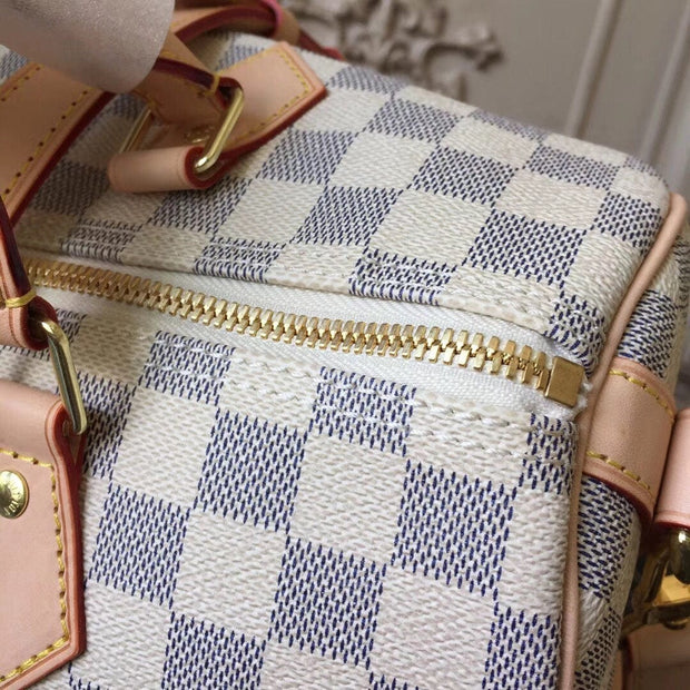 Looopix Louis Vuitton Speedy Bag in White Damier and Monogram Canvas