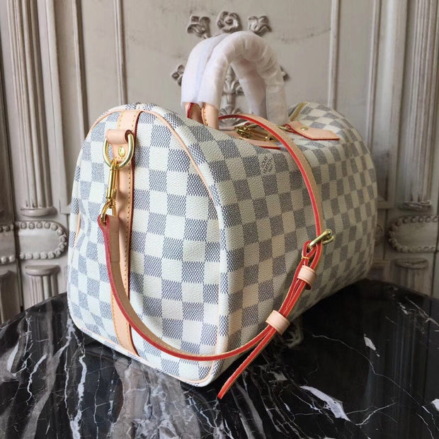 Looopix Louis Vuitton Speedy Bag in White Damier and Monogram Canvas