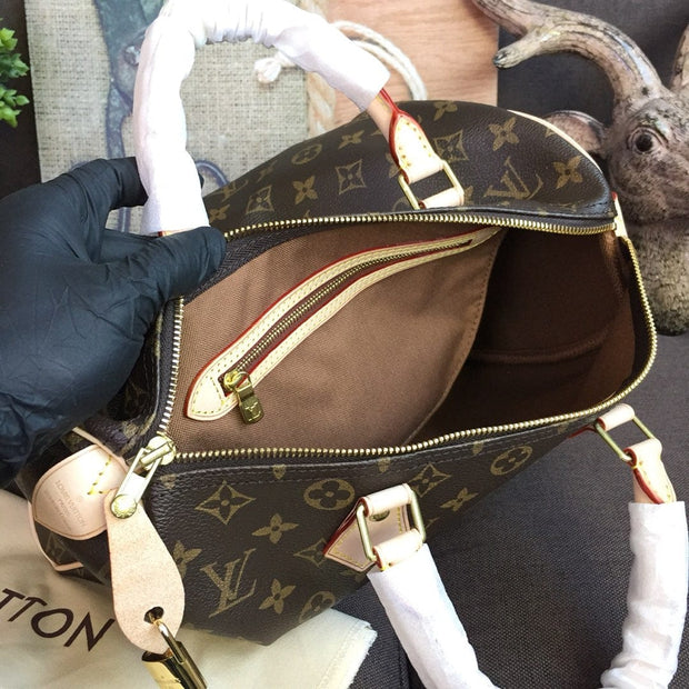 Looopix Louis Vuitton Speedy Bag - Monogram Canvas with Leather Trim
