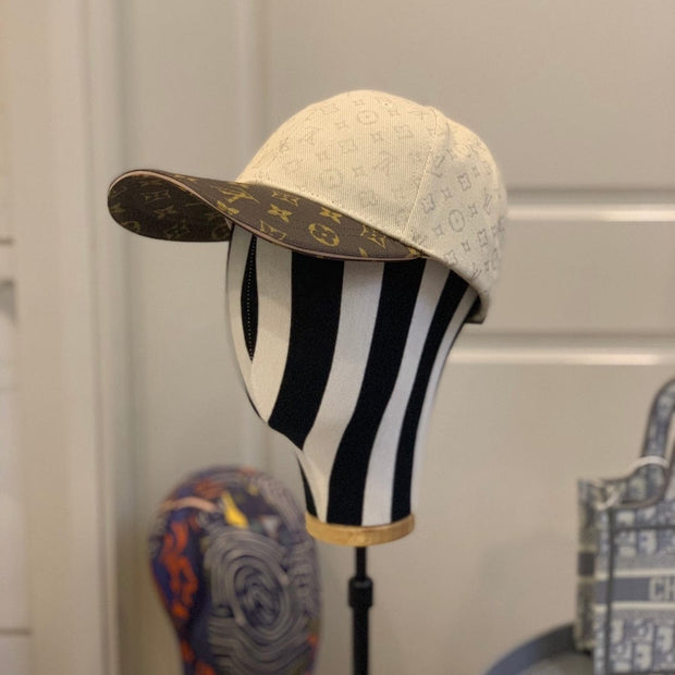 Looopix Louis Vuitton Two-Tone Monogram Baseball Cap in Black and Brown