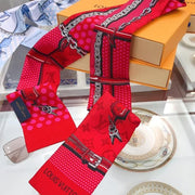 Looopix Louis Vuitton Venetian Red Silk Scarf