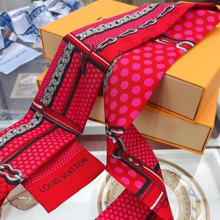 Looopix Louis Vuitton Venetian Red Silk Scarf