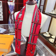 Looopix Louis Vuitton Venetian Red Silk Scarf