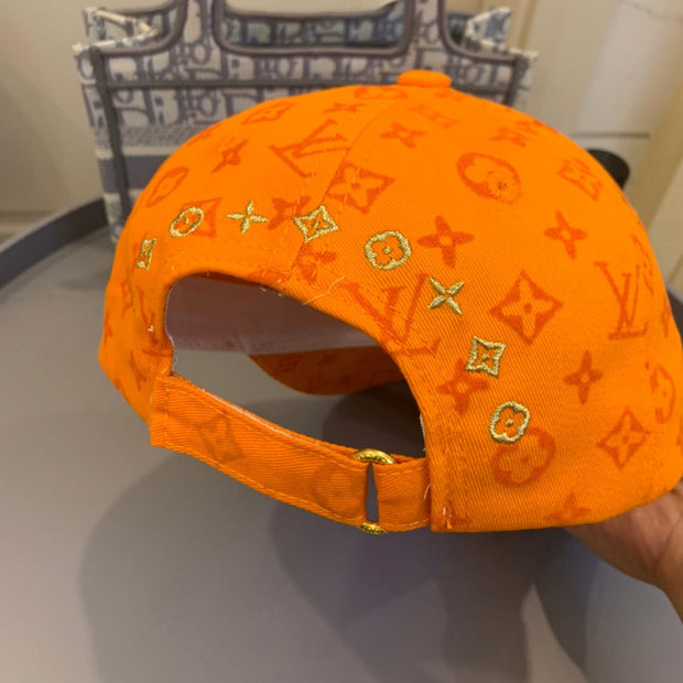 Looopix Louis Vuitton Vibrant Orange Monogram Cap