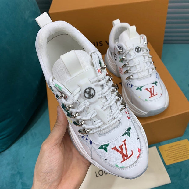 Looopix Louis Vuitton White High Top Kicks Sneakers