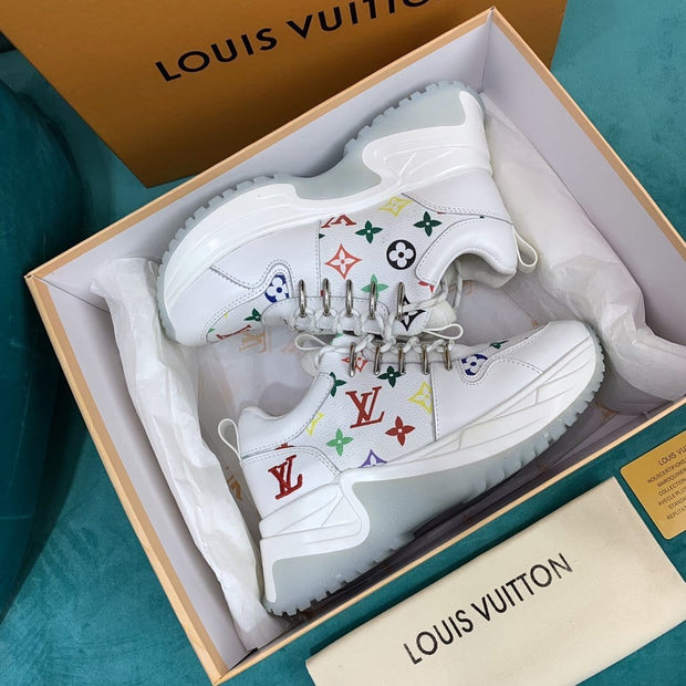 Looopix Louis Vuitton White High Top Kicks Sneakers
