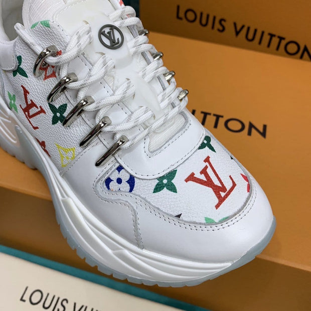 Looopix Louis Vuitton White High Top Kicks Sneakers
