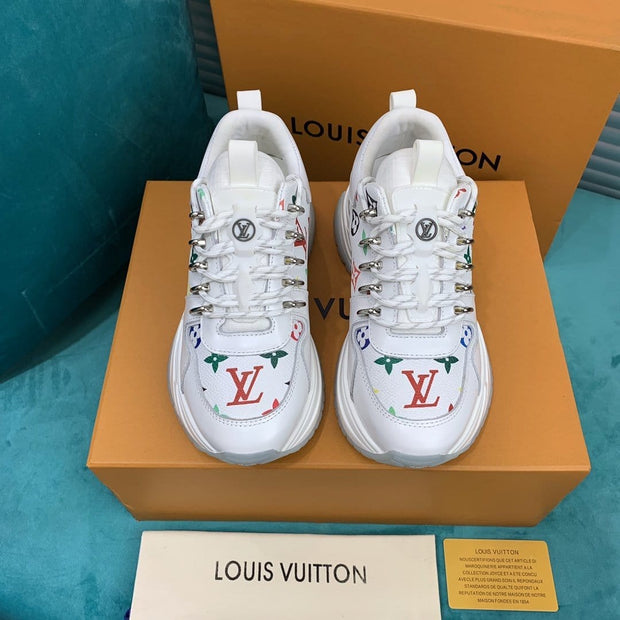 Looopix Louis Vuitton White High Top Kicks Sneakers