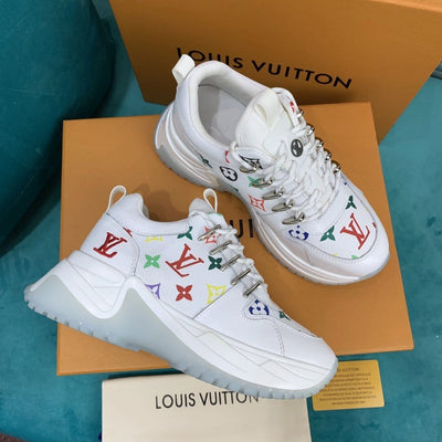 Looopix Louis Vuitton White High Top Kicks Sneakers