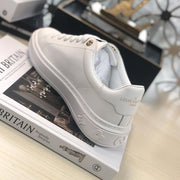 Looopix Louis Vuitton White Leather Triple Logo Sneakers