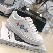 Looopix Louis Vuitton White Leather Triple Logo Sneakers