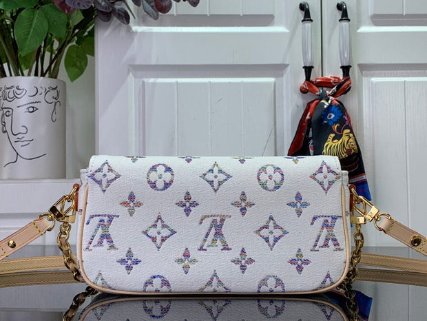 Looopix Louis Vuitton White Multicolor Leather Crossbody Bag