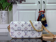 Looopix Louis Vuitton White Multicolor Leather Crossbody Bag