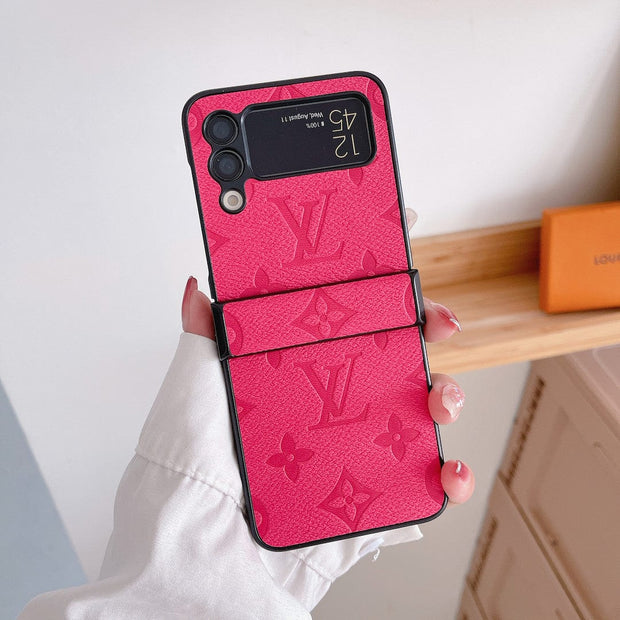 Looopix Louis Vuitton Z Flip Phone Case with Finger Strap | Stylish Grip