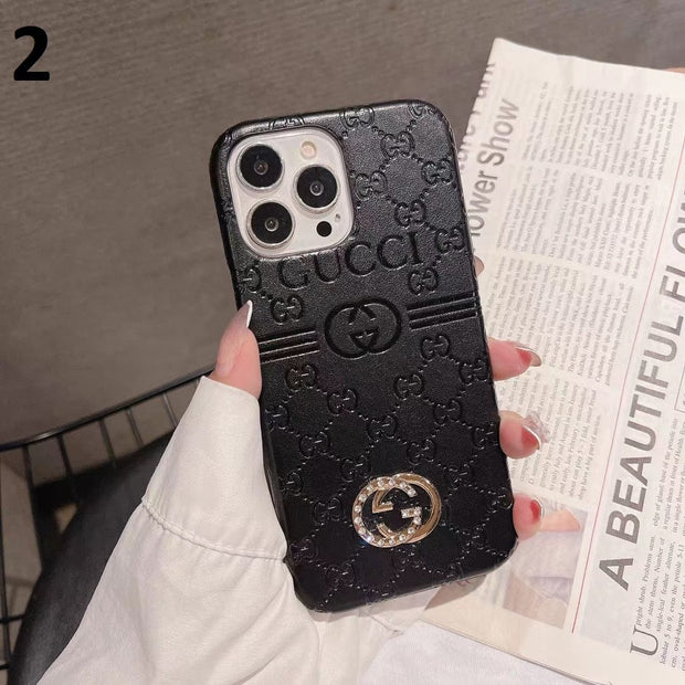 Looopix Luxurious Gucci Leather Case for iPhone 16 | iPhone 15 | iPhone 14