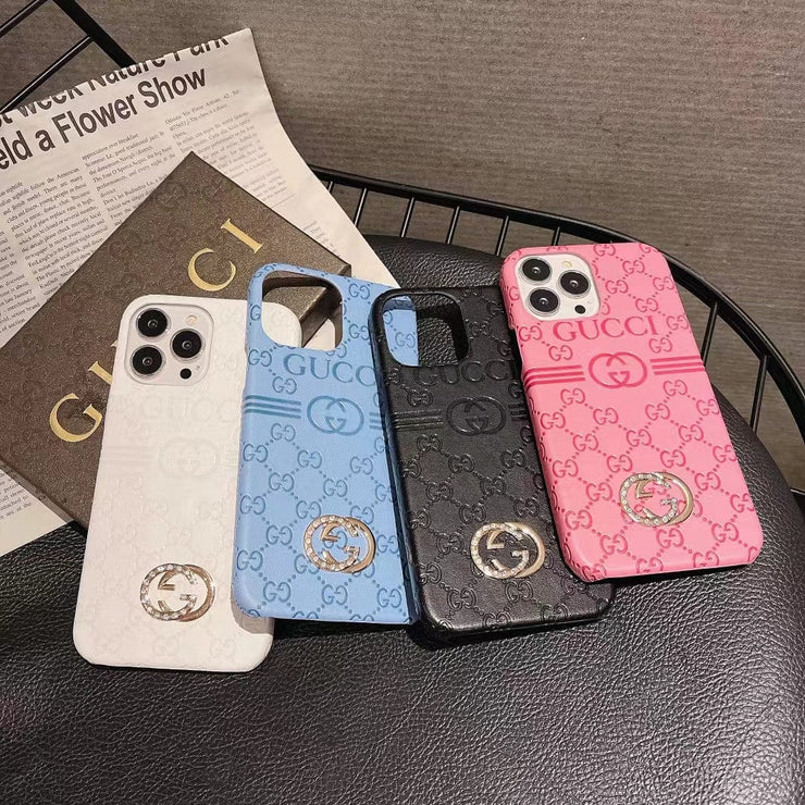 Looopix Luxurious Gucci Leather Case for iPhone 16 | iPhone 15 | iPhone 14