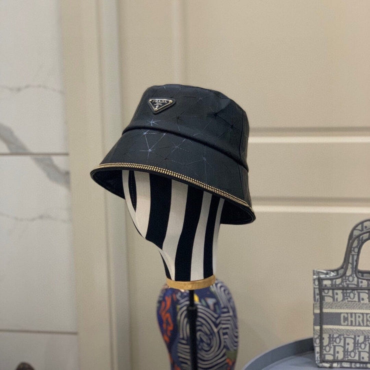 Looopix Luxurious Prada Black Bucket Hat