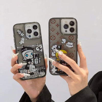 Looopix Luxury Cartoon LV iPhone Cases with Graphic Illustrations